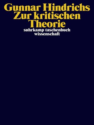cover image of Zur kritischen Theorie